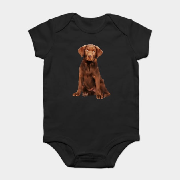Brown labrador Retriever Dog Puppy, Lab Dog Lover Baby Bodysuit by logiamerch